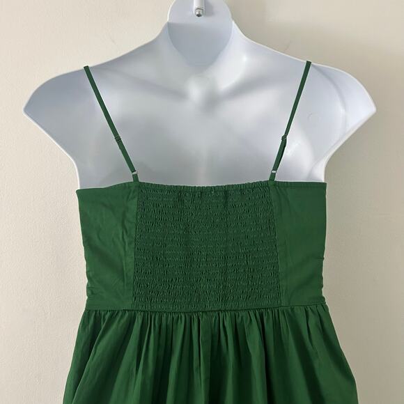J. Crew Factory Women's Scallop-Trim Button-Front Midi Dress Fern Canyon 6 New - Picture 6 of 10